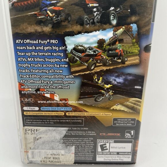 ATV OFFROAD FURY PRO (Sony PSP, 2006) Complete w/ Manual CIB Black Label - Picture 6 of 7